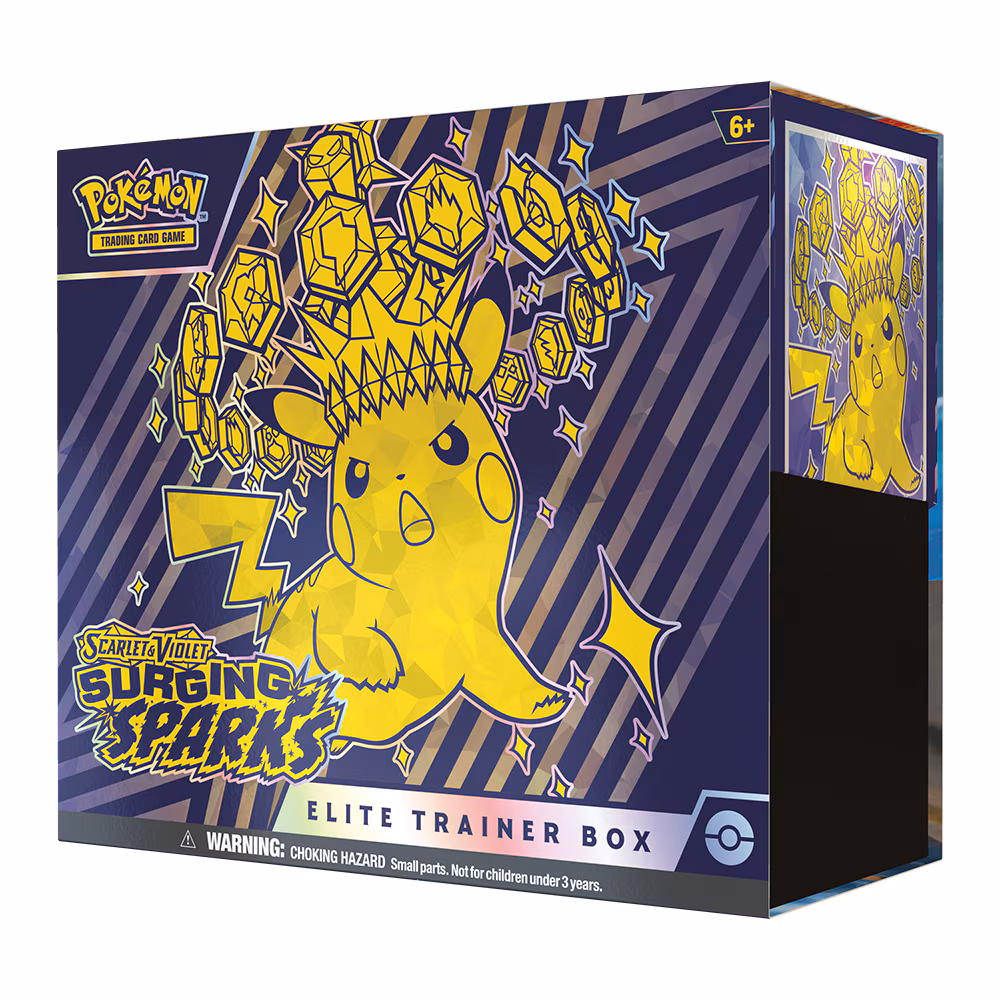 Pokémon TCG Surging Sparks Elite Trainer Box – front of the box