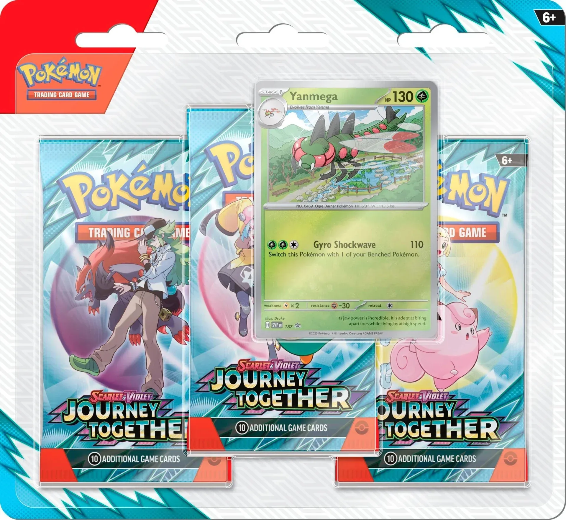 Pokémon TCG Journey Together 3-Pack Blister – Yanmega promo version
