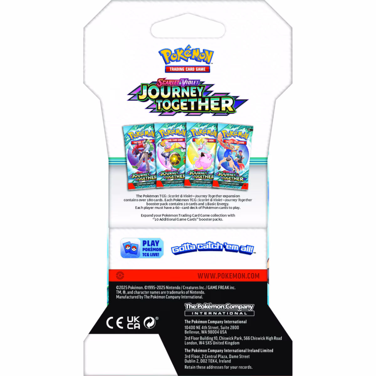 Pokémon TCG Journey Together Sleeved Booster – back of the sleeved booster
