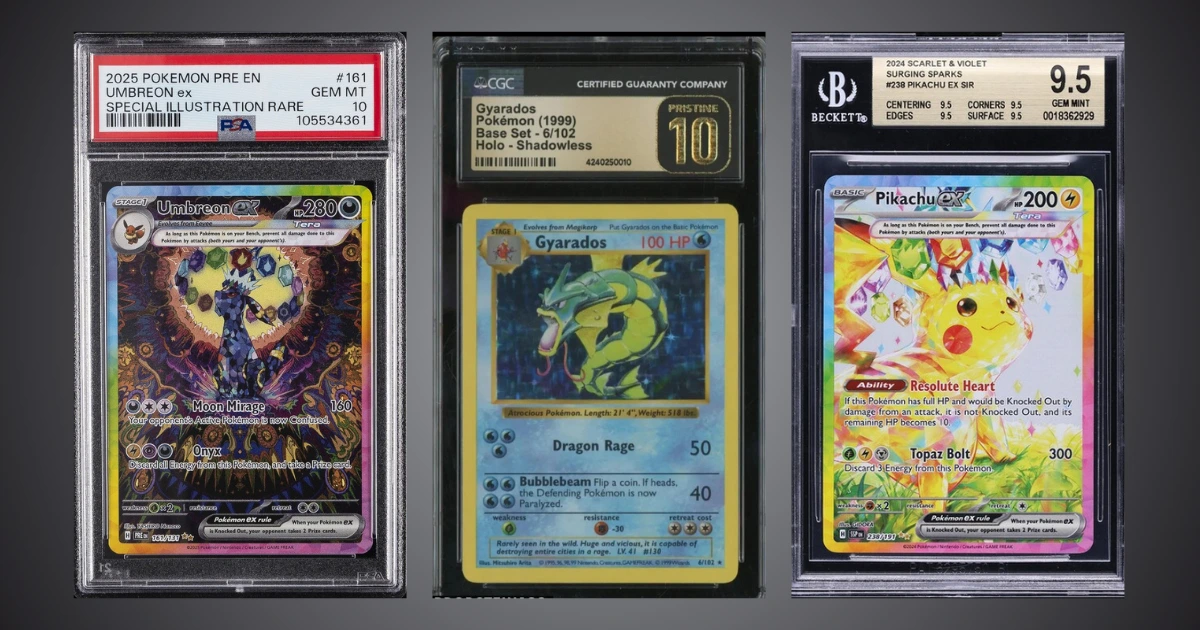 Comparison of grading labels from PSA, CGC, and Beckett