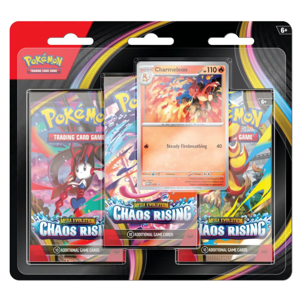 Pokémon TCG Chaos Rising 3-Pack Blister – Charmeleon promo version