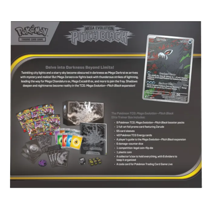 Pokémon TCG Pitch Black Elite Trainer Box – back of the box