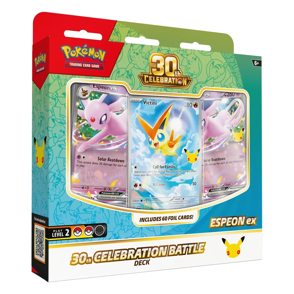 Pokémon TCG 30th Celebration Battle Deck – Espeon ex version, front of the box