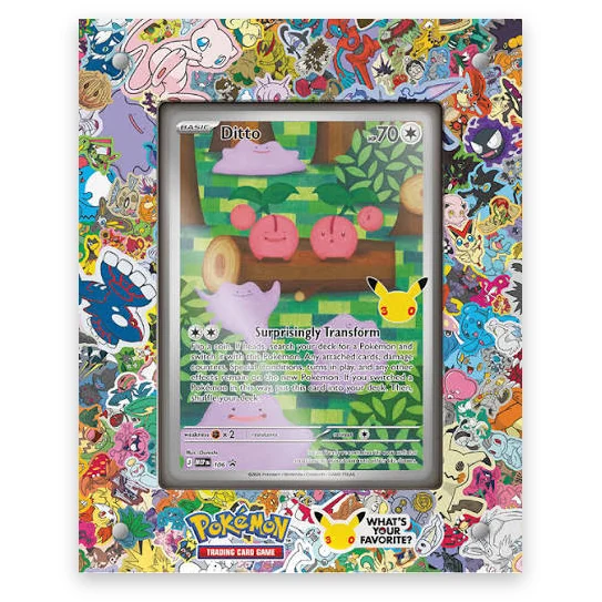Pokémon TCG 30th Celebration Ditto Premium Collection – acrylic card display with the Ditto promo