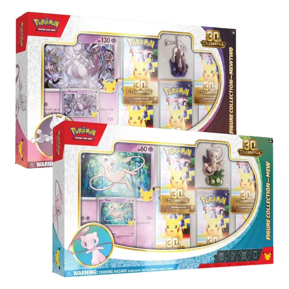 Pokémon TCG 30th Celebration Figure Collection – Mew and Mewtwo versions